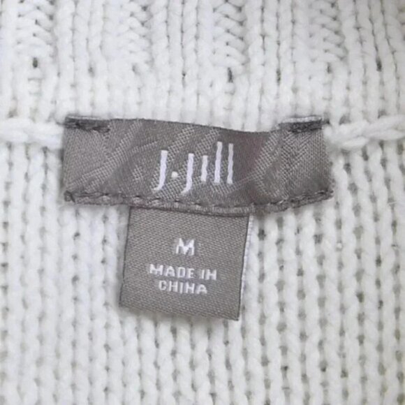 J Jill Turtleneck Knit  Sweater White Long Sleeve Size Medium - Picture 8 of 12